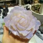 1pc Pink Opalite Stone Quartz Hand Carved Flower Reiki Healing Decor Gift
