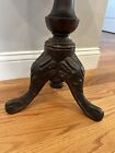 Antique Vintage Adjustable Wood With Cast Iron Claw Footed Piano Organ Stool