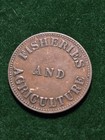 Prince Edward Island 1855 1c One Copper Cent Token Fisheries And Agriculture Xf 