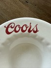 Vintage Coors Light Beer Advertising Ashtray With Red Lettering And Gray Crest