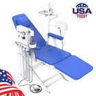 Portable Dental Delivery Unit Syringe Suction Air Compressor 4hole  chair  stool