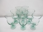 Set Of 8 Libbey Tulip Spanish Green  7  Wine water Glass Goblet