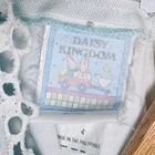 Vintage 90s Daisy Kingdom Dress Girls 4 Mint Striped Rose Border Lace Coquette