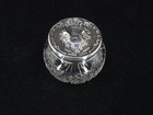 Antique Crystal Powder Jar With Sterling Silver Lid 4  Diameter  3  Tall