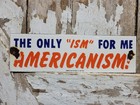 Vintage American Patriot Club Porcelain Sign Old  63 Americanism Americana Gov 