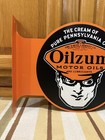 Oilzum Motor Oil Flange Sign 2 Sided Gas Garage Vintage Style Wall Decor