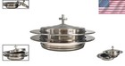 Durable Stainless Steel Communion Plates - 2 Stackable Bread Trays With Cover