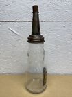 Power Lube Motor Oil Bottle Spout Cap Glass Vintage Style Gas Station