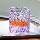 K9 Crystal Whiskey Vodka Glasses Tumbler Handmade Stars Glassware 7oz 1pc Purple