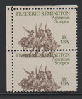Us Efo Error Stamps  1934 Frederic Remington  Big Color Shift Corner Pair  Mnh