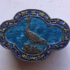 Antique Enameled Solid Silver Chinese Opium Box Yao Tribal From Yunnan 
