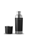 High Camp Torch Flask Pocket 2 Oz Black silver Metal Screw Cap W  Cup Set
