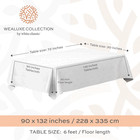 2 Pack Classic White Tablecloth 90x132 In Table Cover For 6 Ft Rectangle Tables