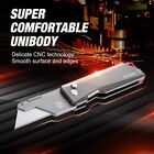 Flissa Titanium Folding Utility Knife Quick Change Blade Razor Knife Cnc Unibody