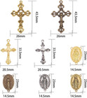 Tibetan Style Rosary Cross Charms And Center Miraculous Medal Easter Vintage Cro