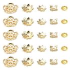 50x Alloy Golden Flower Bead End Caps Spacer Beads For Diy Jewelry Making