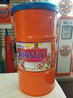 Whistle Orange Soda Vintage Style 16 Gallon Syrup Drum   Rolled Steel Trash Can