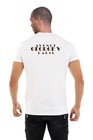 Avenue George V Paris Short Sleeves White T-shirt Rhinestone Golden Teddy Bear 
