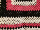 Vintage Handmade Crochet Granny Square Blanket Multi Color Boho Throw 44x44