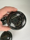 Antique Burmese Set Of 3 Hand Painted Carved Lacquered Round Nesting Boxes