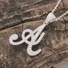 Custom Any Initial Letter Charm Pendant Necklace Natural Moissanite 925 Silver