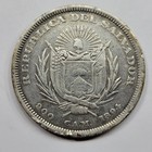 1894 El Salvador 1 Peso Large Size Crown Coin Columbus Circulated  v284