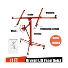 11ft Drywall Lifter Panel Hoist Dry Wall Rolling Caster Lifter Construction T   