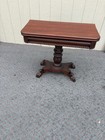 67919 Antique Empire Style Mahogany Game Table With Pedestal Base