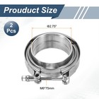 2pcs 2 75 Inch V Band Clamp With Flange Male Female Exhaust Clamp