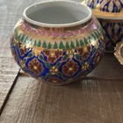 Set Of 5 Benjarong Ceramic Pieces Handpainted From Thailand