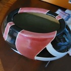 Vintage Red Brick black white Abstract Vase