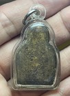 Thai Seated Buddha Bronze Amulet Pendant Sacred Buddhist Talisman In Case