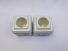 2 Vtg Delft Blauw Blue White Porcelain Inkwell 2 25  Hand Painted Holland