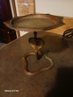   rare Item  Vintage Brass Indian Cobra  Decorated Tazzas Stand 