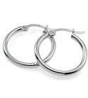 Italian Made  925 Sterling Silver 20mm French Lock Hoop Earrings For Men   Women