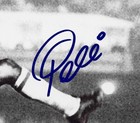 Pele Signed Autographed 16x20 Soccer Photo Bicycle Kick Nm mt Bas