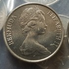 Bermuda 5 Cents 1974  Queen Elizabeth Ll   Angel Fish Uncirculated 