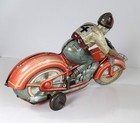 Technofix Ge 258 Racing Windup Motorcycle Tin Litho Toy