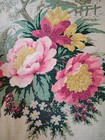 Vtg 1950s Mcm Puritan Vat Isle Of Capri Scenic Floral Barkcloth - Cutter 