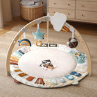Baby Play Gym   Activity Mat  5 Developmental Zones Wooden Tummy Time Mat With 5