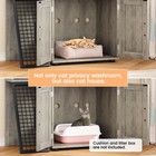 Modern Double Layer Cat Litter Box Enclosure With Ladder   Lounge Platform