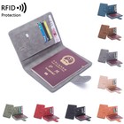 Slim Leather Wallet Holder Travel Passport Rfid Blocking Id Card Case Cover Us