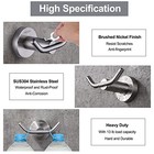 Towel Hooks  Double Robe Hooks Heavy Duty Wall Hooks Sus 304 Brushed Nickel