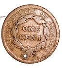 1842 Braided Hair Large Cent Decent Holed Details Large Date Variety
