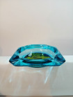 Vintage Golden Gate Casino Las Vegas Aqua Blue Glass Ashtray Fremont Street