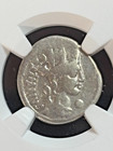 Roman Republic M Plaetorius Cestianus Ar Denarius 67 57 Bc Ngc F Fortuna Sors