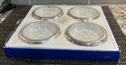 Vintage Leonard Italy Crystal And Silver Plate Coaster   Ashtray Set Of 4 Nib