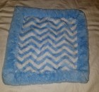 Koala Baby Blue White Chevron Stripe Lovey Security Blanket Plush Soft Fluffy 