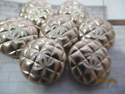Chanel 7 Gold Tone Metal  White  Cc Logo Front  Buttons 16 Mm  Lot 7
