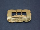 Antique Royal M Mfg Co Victorian Art Nouveau Gold Tone Metal Belt Buckle Flower